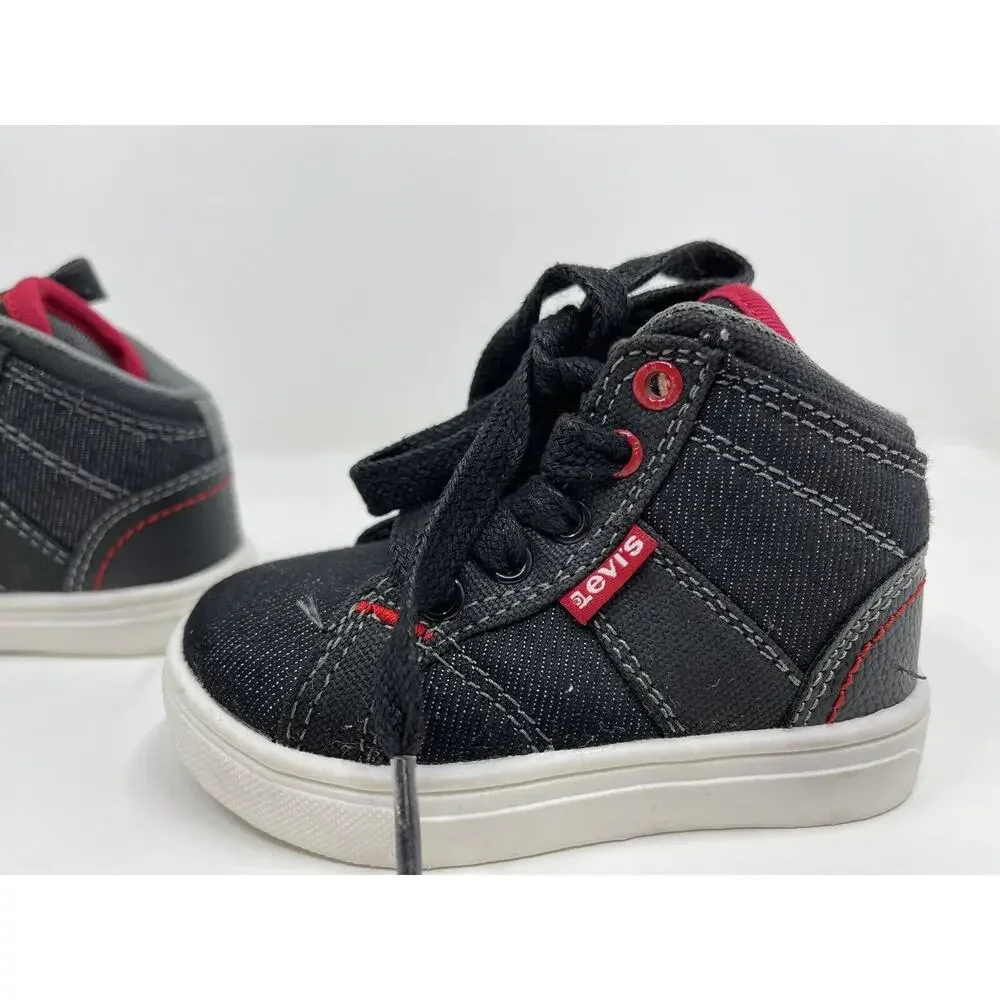 Levis Baby Shoes Sneakers Size 5 Black/White/Red Children Boot Tennis